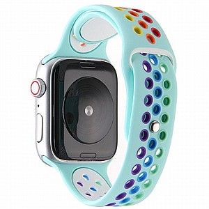 ����� ������� ���� Rainbow Sport Silicone Band ���� LaTera ����� ��� ����: Apple Watch 42mm/44mm/45mm (��� Turquoise)