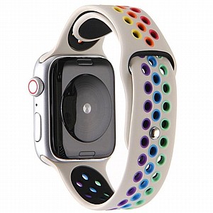 ����� ������� ���� Rainbow Sport Silicone Band ���� LaTera ����� ��� ����: Apple Watch 42mm/44mm/45mm (��� Beige)