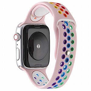 ����� ������� ���� Rainbow Sport Silicone Band ���� LaTera ����� ��� ����: Apple Watch 42mm/44mm/45mm (��� Pink)