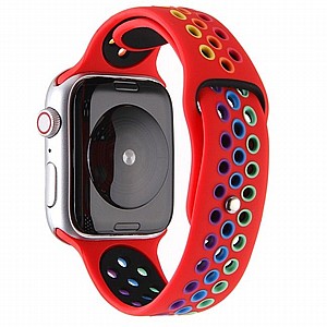 רצועת סיליקון מדגם Rainbow Sport Silicone Band מבית LaTera לשעון חכם מדגם: Apple Watch 42mm/44mm/45mm (צבע Red) רצועת סיליקון מדגם Rainbow Sport Silicone Band מבית LaTera לשעון חכם מדגם: Apple Watch 42mm/44mm/45mm (צבע Red)