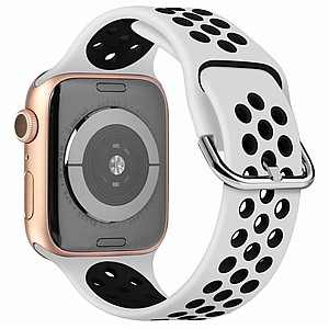 ����� ������� ���� Two Tone Sport Silicone Band ���� LaTera ����� ��� ����: Apple Watch 42mm/44mm/45mm (��� White/Black)