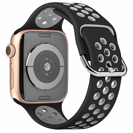 ����� ������� ���� Two Tone Sport Silicone Band ���� LaTera ����� ��� ����: Apple Watch 42mm/44mm/45mm (��� Black/Grey)