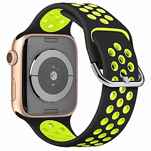 ����� ������� ���� Two Tone Sport Silicone Band ���� LaTera ����� ��� ����: Apple Watch 42mm/44mm/45mm (��� Black/Green)