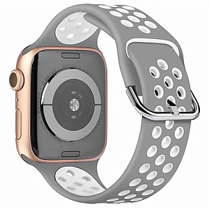 ����� ������� ���� Two Tone Sport Silicone Band ���� LaTera ����� ��� ����: Apple Watch 38mm/40mm/41mm (��� Grey/White)