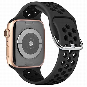 רצועת סיליקון מדגם Two Tone Sport Silicone Band מבית LaTera לשעון חכם מדגם: Apple Watch 38mm/40mm/41mm (צבע Grey/Black) רצועת סיליקון מדגם Two Tone Sport Silicone Band מבית LaTera לשעון חכם מדגם: Apple Watch 38mm/40mm/41mm (צבע Grey/Black)