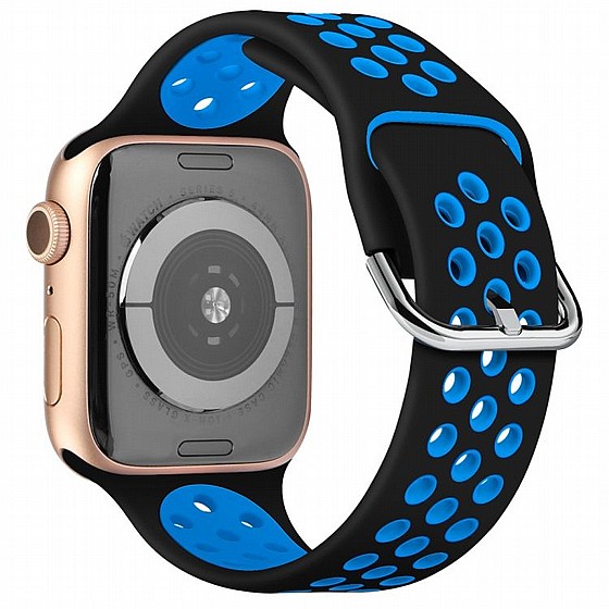 ����� ������� ���� Two Tone Sport Silicone Band ���� LaTera ����� ��� ����: Apple Watch 38mm/40mm/41mm (��� Black/Blue)