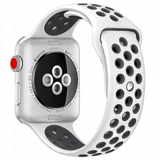����� ������� ���� Sport Silicone Band ���� LaTera ����� ��� ����: Apple Watch 42mm/44mm/45mm (��� White/Black)