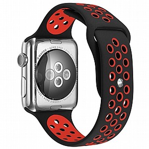 רצועת סיליקון מדגם Sport Silicone Band מבית LaTera לשעון חכם מדגם: Apple Watch 42mm/44mm/45mm (צבע Black/Red) רצועת סיליקון מדגם Sport Silicone Band מבית LaTera לשעון חכם מדגם: Apple Watch 42mm/44mm/45mm (צבע Black/Red)