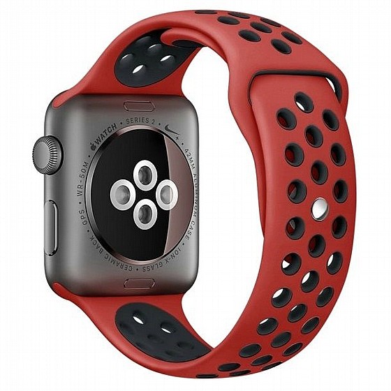 ����� ������� ���� Sport Silicone Band ���� LaTera ����� ��� ����: Apple Watch 42mm/44mm/45mm (��� Red/Black)
