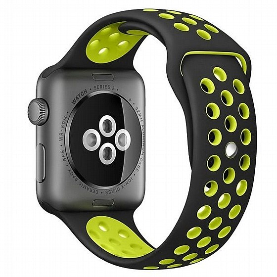 ����� ������� ���� Sport Silicone Band ���� LaTera ����� ��� ����: Apple Watch 42mm/44mm/45mm (��� Black/Yellow)
