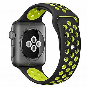 ����� ������� ���� Sport Silicone Band ���� LaTera ����� ��� ����: Apple Watch 42mm/44mm/45mm (��� Black/Yellow)