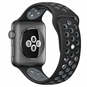 ����� ������� ���� Sport Silicone Band ���� LaTera ����� ��� ����: Apple Watch 42mm/44mm/45mm (��� Black/Grey)