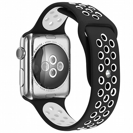 ����� ������� ���� Sport Silicone Band ���� LaTera ����� ��� ����: Apple Watch 38mm/40mm/41mm (��� Black/White)