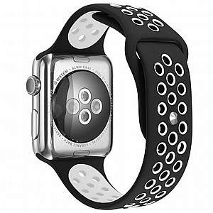 רצועת סיליקון מדגם Sport Silicone Band מבית LaTera לשעון חכם מדגם: Apple Watch 38mm/40mm/41mm (צבע Black/White) רצועת סיליקון מדגם Sport Silicone Band מבית LaTera לשעון חכם מדגם: Apple Watch 38mm/40mm/41mm (צבע Black/White)