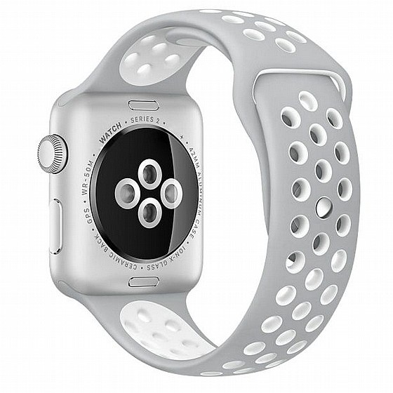 ����� ������� ���� Sport Silicone Band ���� LaTera ����� ��� ����: Apple Watch 38mm/40mm/41mm (��� Grey/White)