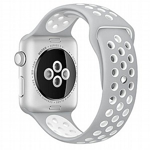 רצועת סיליקון מדגם Sport Silicone Band מבית LaTera לשעון חכם מדגם: Apple Watch 38mm/40mm/41mm (צבע Grey/White) רצועת סיליקון מדגם Sport Silicone Band מבית LaTera לשעון חכם מדגם: Apple Watch 38mm/40mm/41mm (צבע Grey/White)