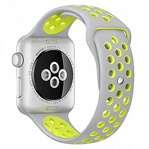 ����� ������� ���� Sport Silicone Band ���� LaTera ����� ��� ����: Apple Watch 38mm/40mm/41mm (��� Grey/Yellow)