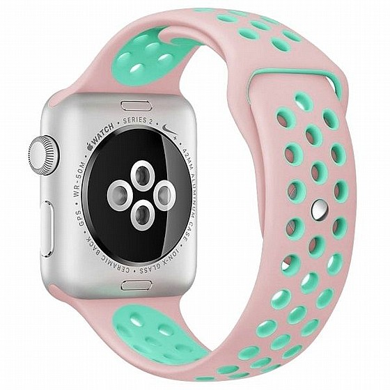 ����� ������� ���� Sport Silicone Band ���� LaTera ����� ��� ����: Apple Watch 38mm/40mm/41mm (��� Pink/Green)