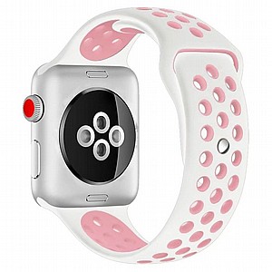 ����� ������� ���� Sport Silicone Band ���� LaTera ����� ��� ����: Apple Watch 38mm/40mm/41mm (��� White/Pink)