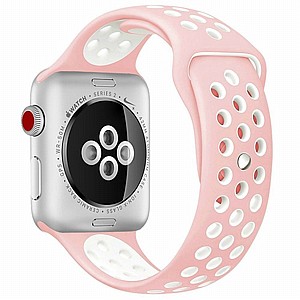 רצועת סיליקון מדגם Sport Silicone Band מבית LaTera לשעון חכם מדגם: Apple Watch 38mm/40mm/41mm (צבע Pink/White) רצועת סיליקון מדגם Sport Silicone Band מבית LaTera לשעון חכם מדגם: Apple Watch 38mm/40mm/41mm (צבע Pink/White)
