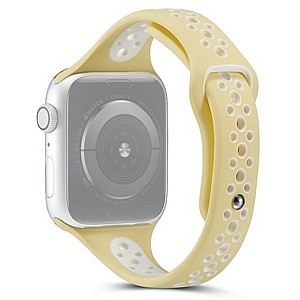 רצועת סיליקון מדגם Little Waist Sport Silicone Band מבית LaTera לשעון חכם מדגם: Apple Watch 38mm/40mm/41mm (צבע Yellow/White) רצועת סיליקון מדגם Little Waist Sport Silicone Band מבית LaTera לשעון חכם מדגם: Apple Watch 38mm/40mm/41mm (צבע Yellow/White)