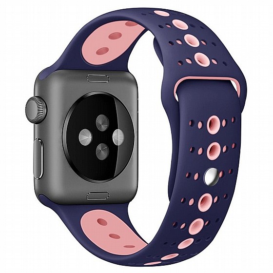 ����� ������� ����  Two Tone Porous Silicone Band ���� LaTera ����� ��� ����: Apple Watch 38mm/40mm/41mm (��� Purple/Pink)