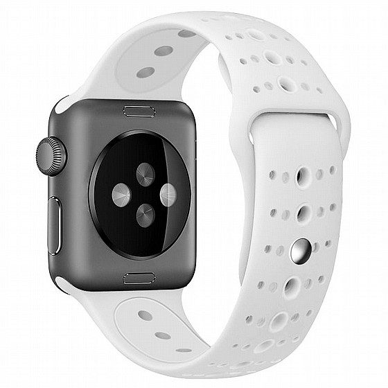 ����� ������� ����  Two Tone Porous Silicone Band ���� LaTera ����� ��� ����: Apple Watch 38mm/40mm/41mm (��� White)