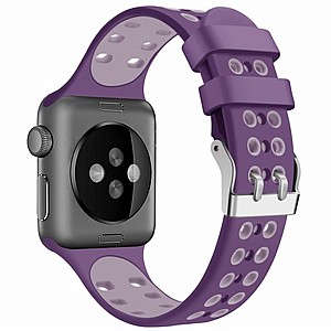 ����� ������� ����  Two Color Double Silicone Band ���� LaTera ����� ��� ����: Apple Watch 42mm/44mm/45mm (��� Purple)