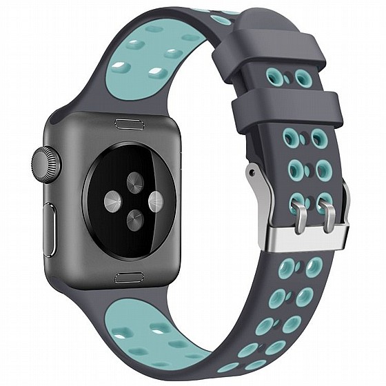 ����� ������� ����  Two Color Double Silicone Band ���� LaTera ����� ��� ����: Apple Watch 42mm/44mm/45mm (��� Gray/Green)