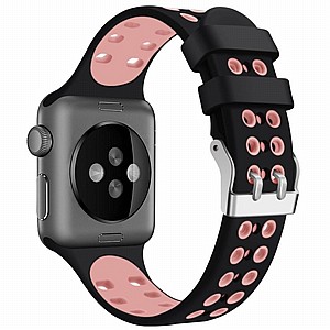 רצועת סיליקון מדגם Two Color Double Silicone Band מבית LaTera לשעון חכם מדגם: Apple Watch 42mm/44mm/45mm (צבע Black/Pink) רצועת סיליקון מדגם Two Color Double Silicone Band מבית LaTera לשעון חכם מדגם: Apple Watch 42mm/44mm/45mm (צבע Black/Pink)
