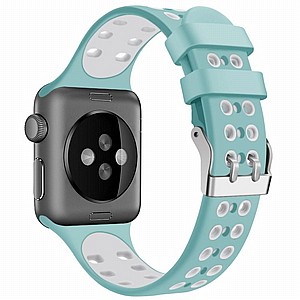 רצועת סיליקון מדגם Two Color Double Silicone Band מבית LaTera לשעון חכם מדגם: Apple Watch 38mm/40mm/41mm (צבע (Green/White) רצועת סיליקון מדגם Two Color Double Silicone Band מבית LaTera לשעון חכם מדגם: Apple Watch 38mm/40mm/41mm (צבע (Green/White)