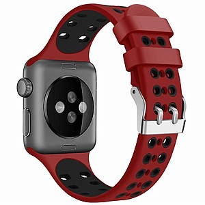 רצועת סיליקון מדגם Two Color Double Silicone Band מבית LaTera לשעון חכם מדגם: Apple Watch 38mm/40mm/41mm (צבע Red/Black) רצועת סיליקון מדגם Two Color Double Silicone Band מבית LaTera לשעון חכם מדגם: Apple Watch 38mm/40mm/41mm (צבע Red/Black)
