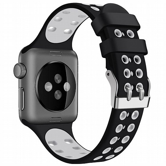 ����� ������� ����  Two Color Double Silicone Band ���� LaTera ����� ��� ����: Apple Watch 38mm/40mm/41mm (��� Black/White)