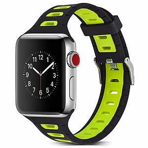 ����� ������� ����  T-Shape Two Color Silicone Band ���� LaTera ����� ��� ����: Apple Watch 38mm/40mm/41mm (��� Black/Yellow)
