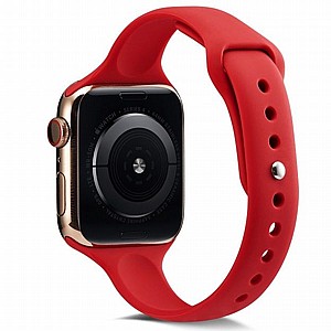 רצועת סיליקון מדגם Thin Silicone Band מבית LaTera לשעון חכם מדגם: Apple Watch 42mm/44mm/45mm (צבע Camellia Red) רצועת סיליקון מדגם Thin Silicone Band מבית LaTera לשעון חכם מדגם: Apple Watch 42mm/44mm/45mm (צבע Camellia Red)