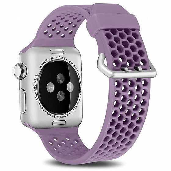 ����� ������� ����  Two Tone Honeycomb Silicone Band ���� LaTera ����� ��� ����: Apple Watch 42mm/44mm/45mm (��� Light Purple)