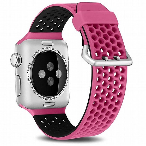 ����� ������� ����  Two Tone Honeycomb Silicone Band ���� LaTera ����� ��� ����: Apple Watch 42mm/44mm/45mm (��� Pink/Black)