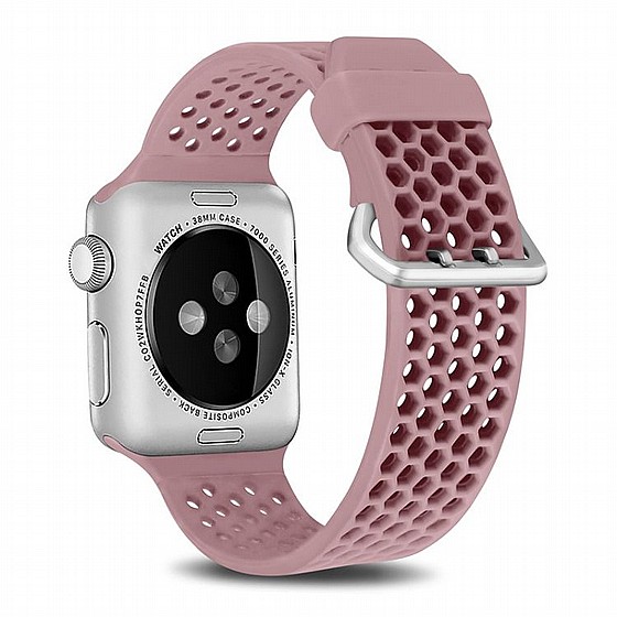 ����� ������� ����  Two Tone Honeycomb Silicone Band ���� LaTera ����� ��� ����: Apple Watch 42mm/44mm/45mm (��� Light Pink)