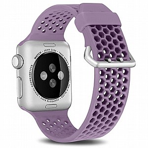 ����� ������� ����  Two Tone Honeycomb Silicone Band ���� LaTera ����� ��� ����: Apple Watch 38mm/40mm/41mm (��� Light Purple)