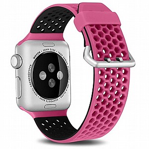 ����� ������� ����  Two Tone Honeycomb Silicone Band ���� LaTera ����� ��� ����: Apple Watch 38mm/40mm/41mm (��� Pink/Black)