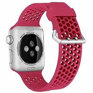 ����� ������� ����  Two Tone Honeycomb Silicone Band ���� LaTera ����� ��� ����: Apple Watch 38mm/40mm/41mm (��� Red)