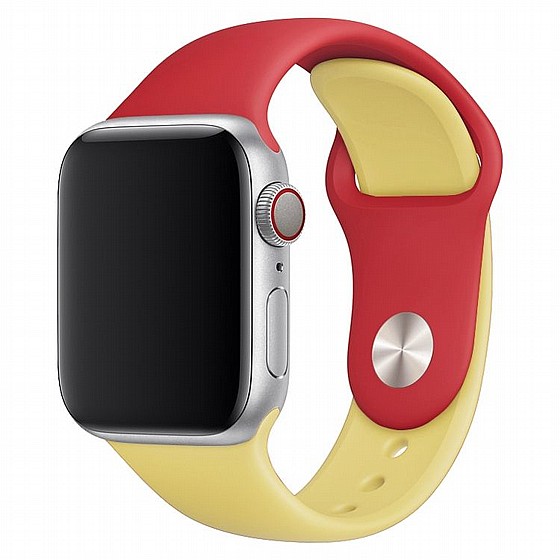 ����� ������� ����  Double Colors Silicone Band ���� LaTera ����� ��� ����: Apple Watch 42mm/44mm/45mm (��� Red/Yellow)