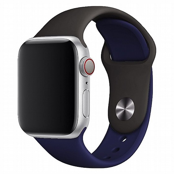 ����� ������� ����  Double Colors Silicone Band ���� LaTera ����� ��� ����: Apple Watch 42mm/44mm/45mm (��� Dark Gray/Blue)