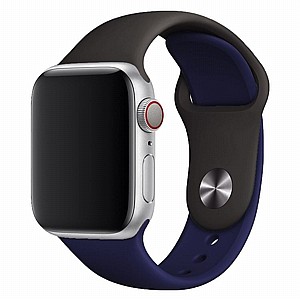 רצועת סיליקון מדגם Double Colors Silicone Band מבית LaTera לשעון חכם מדגם: Apple Watch 42mm/44mm/45mm (צבע Dark Gray/Blue) רצועת סיליקון מדגם Double Colors Silicone Band מבית LaTera לשעון חכם מדגם: Apple Watch 42mm/44mm/45mm (צבע Dark Gray/Blue)