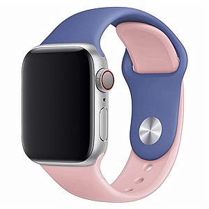 ����� ������� ����  Double Colors Silicone Band ���� LaTera ����� ��� ����: Apple Watch 42mm/44mm/45mm (��� Light Blue/Light Pink)
