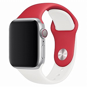 רצועת סיליקון מדגם Double Colors Silicone Band מבית LaTera לשעון חכם מדגם: Apple Watch 42mm/44mm/45mm (צבע White/Red) רצועת סיליקון מדגם Double Colors Silicone Band מבית LaTera לשעון חכם מדגם: Apple Watch 42mm/44mm/45mm (צבע White/Red)
