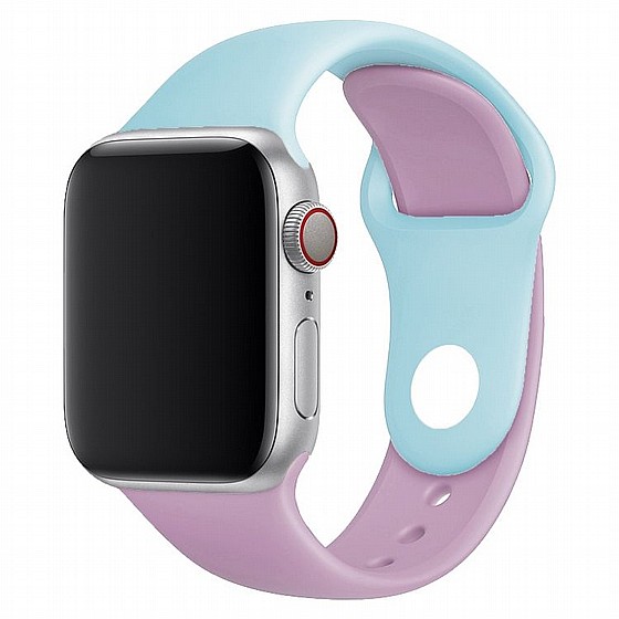 ����� ������� ����  Double Colors Silicone Band ���� LaTera ����� ��� ����: Apple Watch 42mm/44mm/45mm (��� Purple/Turquoise)