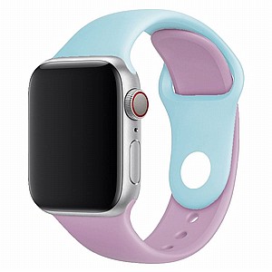 ����� ������� ����  Double Colors Silicone Band ���� LaTera ����� ��� ����: Apple Watch 42mm/44mm/45mm (��� Purple/Turquoise)