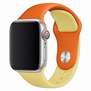 ����� ������� ����  Double Colors Silicone Band ���� LaTera ����� ��� ����: Apple Watch 42mm/44mm/45mm (��� Orange/Yellow)