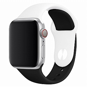 רצועת סיליקון מדגם Double Colors Silicone Band מבית LaTera לשעון חכם מדגם: Apple Watch 38mm/40mm/41mm (צבע White/Black) רצועת סיליקון מדגם Double Colors Silicone Band מבית LaTera לשעון חכם מדגם: Apple Watch 38mm/40mm/41mm (צבע White/Black)